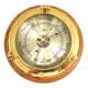 Brass Porthole Barometer on Oak, 